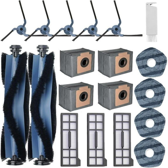 Replacement Accessories Parts for Eufy X10 Pro Omni 2-Roller Brush 5-Side Brush 3-HEPA Filter 4 Mop Pads 4 Dust Bags 1 Cleanning Tool