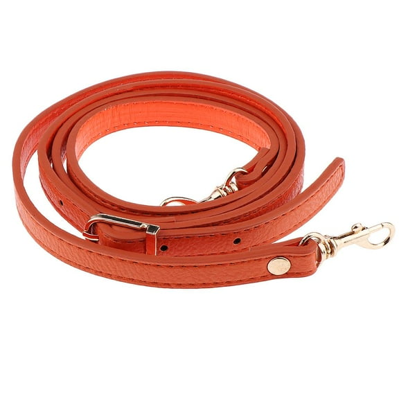 Replacement Adjustable PU Leather Shoulder Bag Strap with Detachable Buckle - Orange, as described