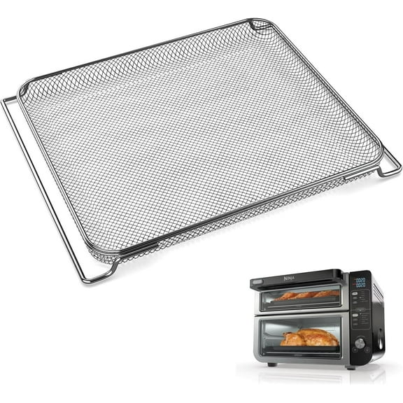 Replacement Air Fryer Basket for Ninja DCT401 DCT451 DCT402BK Double Oven, Stainless Steel Air Fryer Basket for Ninja 12-in-1 Toaster Oven, Mesh Basket for Ninja Smart Convection Oven Accessories