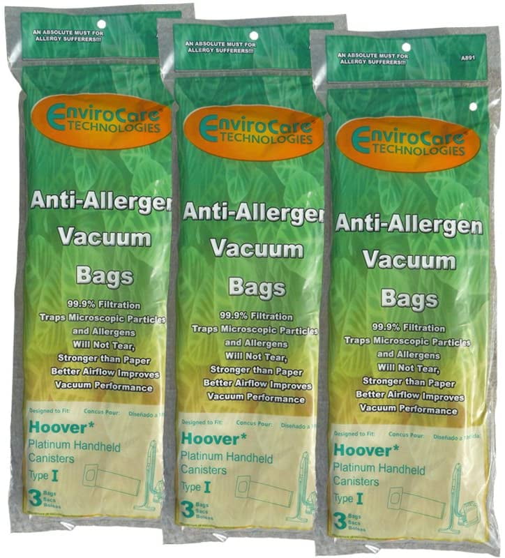 Replacement Allergen Vacuum Cleaner Dust Bags made to fit Hoover Type I Canisters 9 Pack