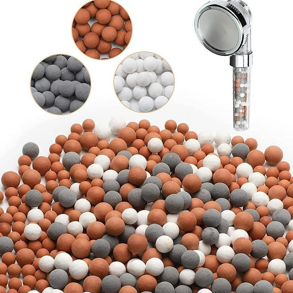 Replacement Anion Mineral Bead Stone Ball, 3 Bag Purifying Water Mineral Stone Bead, Filtration Stone Bead Ball for Filtered Shower Head