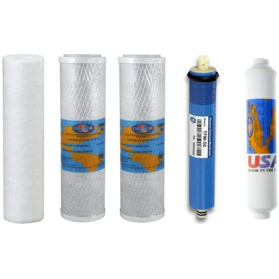 Replacement Annual Filter Kit with RO Membrane for PureValue 5EZ50 Reverse Osmosis Systems by IPW Industries Inc.