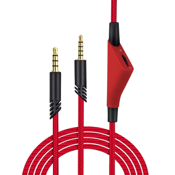 Replacement for Astro A40 Cord, A10 Headset Cable Braided Wire, 6.5 Feet/2.0 M Volume Control Cable Compatible with Astro A40TR/A40/A10 Gaming Headsets Cord (Red)