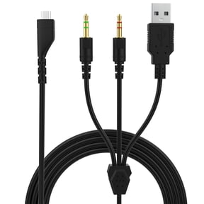 Replacement Audio Cable Compatible with SteelSeries Arctis 3, 5, 7, Pro Gaming Headset to PC Laptop (6.5 FT, Black)