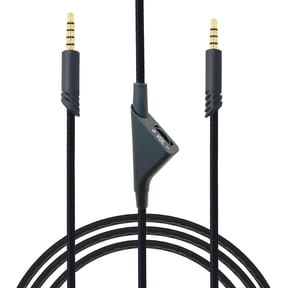 Replacement Audio Cable Cord Compatible with Logitech Astro A10 A40TR A40 with in Volume Control,Nylon Braided 6.5ft Black