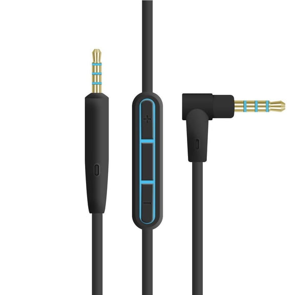 Replacement Audio Cable Cord Extension Wire for Bose QuietComfort QC25 QC35 Headphones with in line Mic Volume Control (Black)