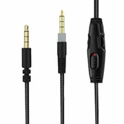 Replacement Audio Cable for HyperX Cloud Alpha, Cloud Mix, Cloud Flight Headphone, for Logitech G633, G933 Gaming Headsets 3.5mm Audio Cable with Mute & Volume Control No Mic, 4.9ft