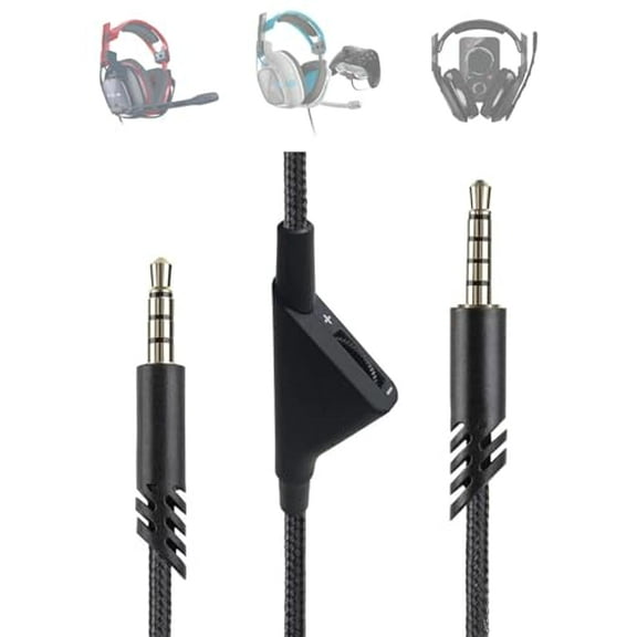 Replacement Audio Cable for Astro A40/A40TR/A10 Gaming Headsets,2.0 M,6.5 Ft,Volume/Mute,Compatible with Xbox One,PC,PS4 (Black)