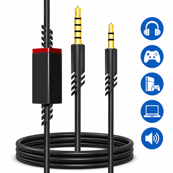 Replacement Audio Chat Talkback Cable Cord with Mute Function Fit for Astro A10 A40 G233 G433 Gaming Headset,Xbox One Controller,PS4 etc