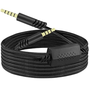 Replacement Aux Cord for Astro A40,2M/6.5Ft Nylon Braided Gold-Plated 3.5mm TRRRS to TRRS A40 Inline Mute Audio Game Headset Cable Compatible with Astro A10/A40/A40TR Gaming Headset Adapter
