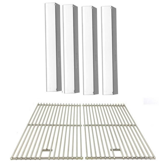 Replacement BBQ Parts for Shinerich SRGG41009, Gas Models includes 4 Stainless Heat Plates and Stainless Cooking Grates (Set of 2)