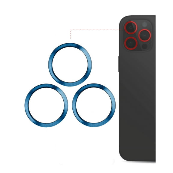 Replacement Back Camera Bezel Ring Only Compatible For iPhone 12 Pro Max (Pacific Blue) (3 Piece Set) (10 Pack)