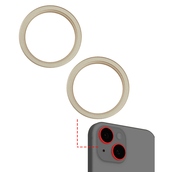 Replacement Back Camera Bezel Ring Only Compatible With iPhone 15 / 15 Plus (Yellow) (2 Piece Set)