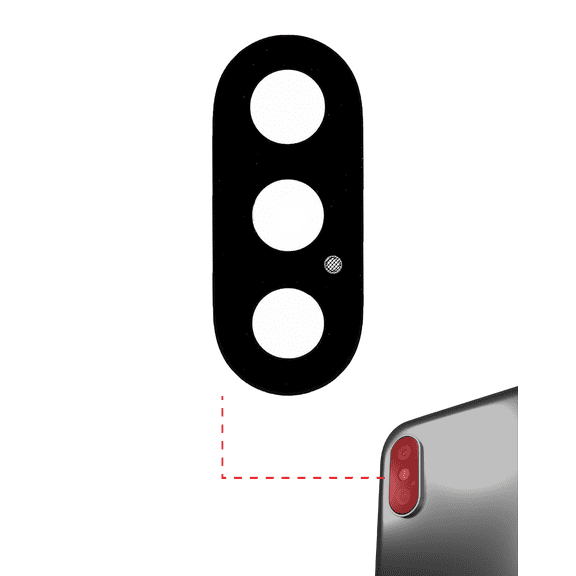 Replacement Back Camera Lens (Glass Only) With Adhesive Compatible For iPhone X (All Colors) (10 Pack) (Real Sapphire l Premium)