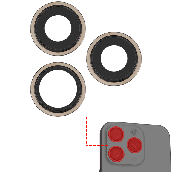 Replacement Back Camera Lens W/Bracket & Bezel For iPhone 15 Pro Max (3 Piece Set) (Premium) (Natural Titanium)