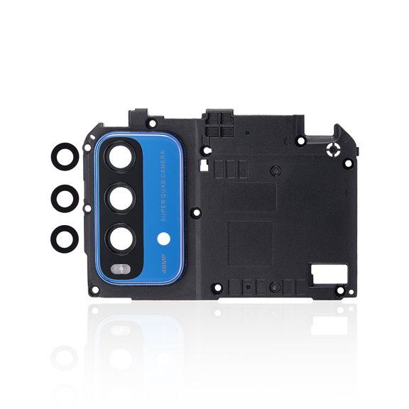 Replacement Back Camera Lens With Bracket / Bezel Compatible For Xiaomi Redmi Note 9 4G (Blue)