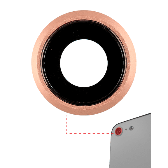 Replacement Back Camera Lens With Bracket & Bezel Compatible For iPhone 8 (Gold) (10 Pack)