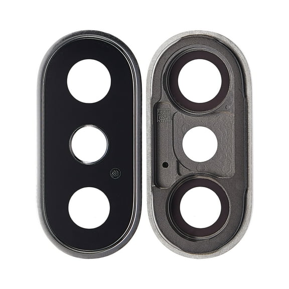 Replacement Back Camera Lens With Bracket & Bezel Compatible For iPhone X (Silver) (Real Sapphire l Premium) (10 Pack)