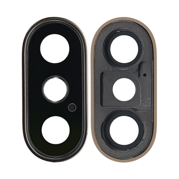 Replacement Back Camera Lens With Bracket & Bezel Compatible For iPhone XS / XS Max (Aftermarket Plus) (Gold) (10 Pack)