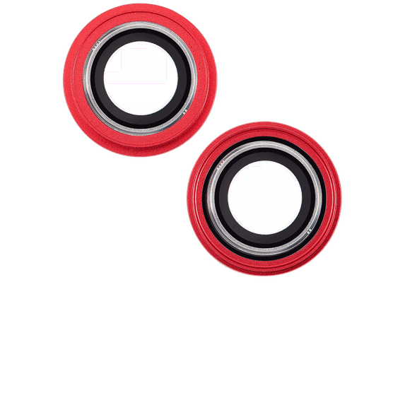 Replacement Back Camera Lens With Bracket & Bezel For iPhone 14 / 14 Plus (2 Piece Set) (Aftermarket Plus) (Red)