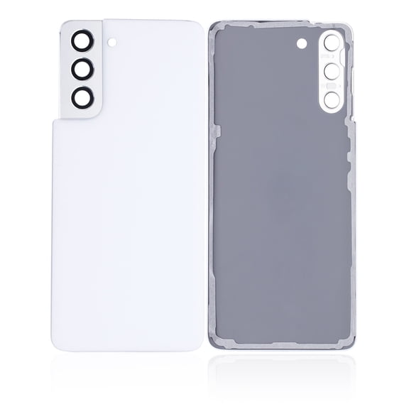 Replacement Back Cover Glass With Camera Lens Compatible For Samsung Galaxy S21 5G (Service Pack) (Phantom White)