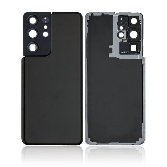 Replacement Back Cover Glass With Camera Lens Compatible For Samsung Galaxy S21 Ultra (Service Pack) (Phantom Black)