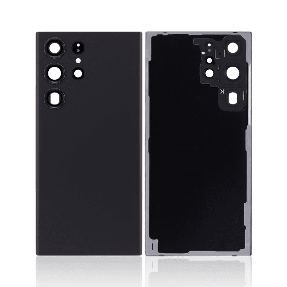 Replacement Back Cover Glass With Camera Lens Compatible For Samsung Galaxy S23 Ultra 5G (No Logo) (Aftermarket Plus) (Phantom Black)