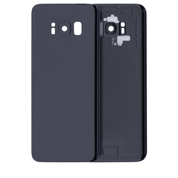 Replacement Back Cover Glass With Camera Lens Compatible For Samsung Galaxy S8 (Service Pack) (Midnight Black)