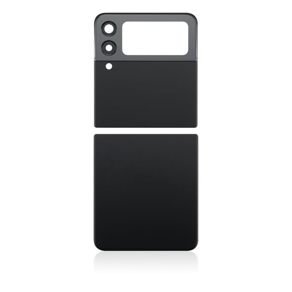 Replacement Back Cover Glass With Camera Lens Compatible For Samsung Galaxy Z Flip 3 5G (Premium) (Phantom Black)