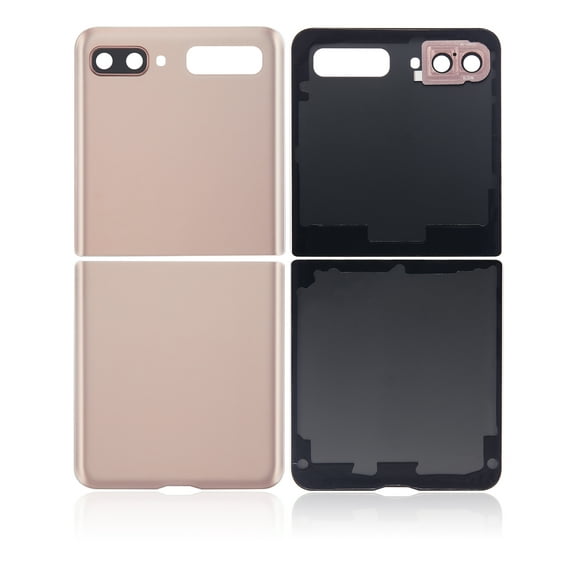 Replacement Back Cover Glass With Camera Lens Compatible For Samsung Galaxy Z Flip 5G (F707) (Aftermarket Plus) (Mystic Bronze)