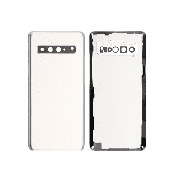 Replacement Back Cover With Camera Lens Compatible For Samsung Galaxy S10 5G (Crown Silver)