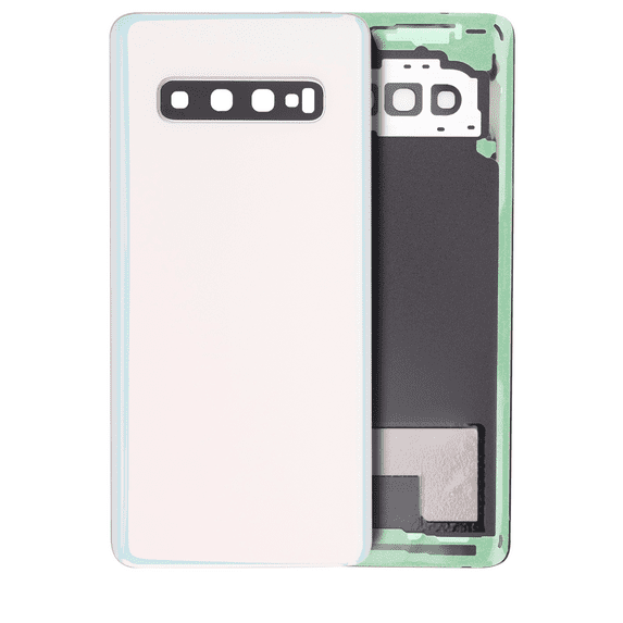 Replacement Back Cover With Camera Lens Compatible For Samsung Galaxy S10 (Service Pack) (Prism White)