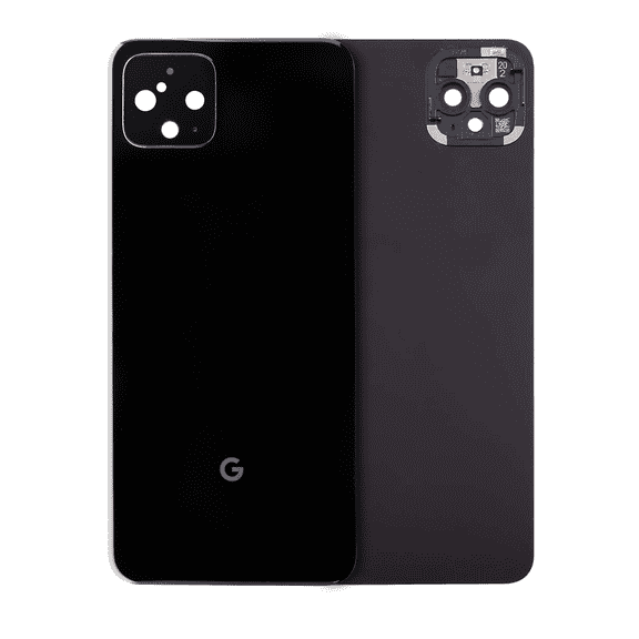 Replacement Back Glass Compatible With Google Pixel 4 (Genuine OEM) (Black)