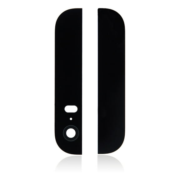 Replacement Back Glass (Up + Down) Compatible For IPhone 5S (Black)