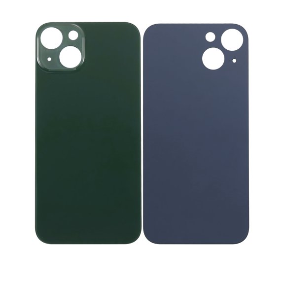 Replacement Back Glass With 3M Adhesive Compatible For iPhone 13 (No Logo / Large Camera Hole) (Green)