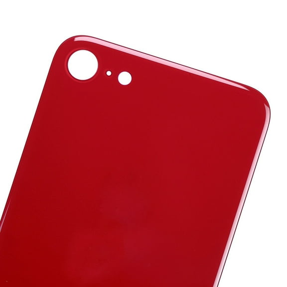 Replacement Back Glass With 3M Adhesive Compatible For iPhone 8 / SE (2020) (No Logo / Large Camera Hole) (Red)