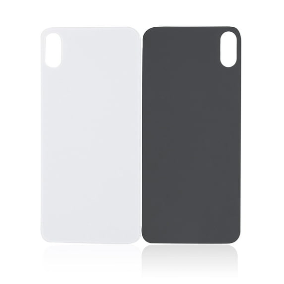 Replacement Back Glass With 3M Adhesive Compatible For iPhone XS Max (No Logo / Large Camera Hole) (Silver)