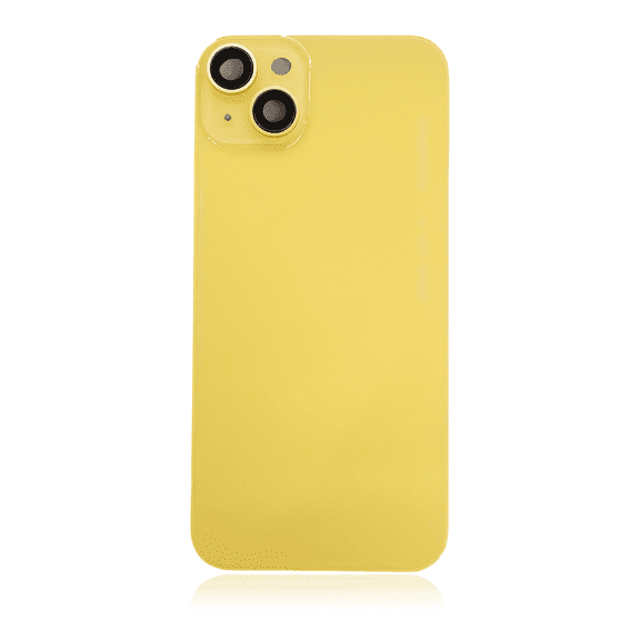 Replacement Back Glass With Steel Plate With MagSafe Magnet Installed For iPhone 14 Plus(Yellow)(No Logo)