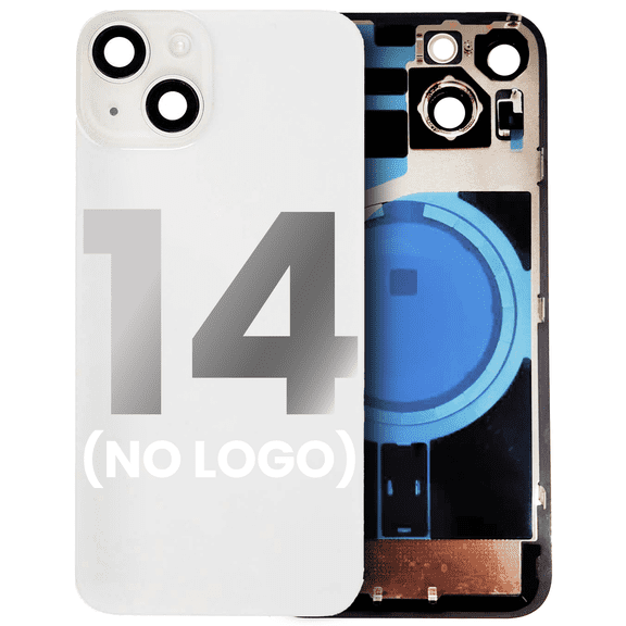 Replacement Back Glass With Steel Plate With MagSafe Magnet Installed For iPhone 14 (Starlight)(No Logo)