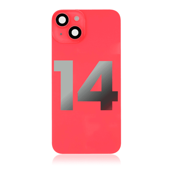 Replacement Back Glass With Steel Plate With Wireless NFC & MagSafe Magnet Installed For iPhone 14(No Logo)(Red)