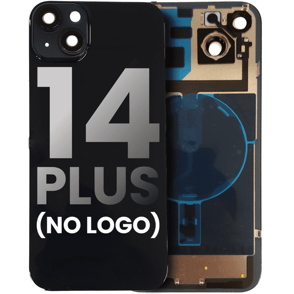 Replacement Back Glass With Steel Plate With Wireless NFC & Magnet Compatible For iPhone 14 Plus (No Logo) (Midnight)