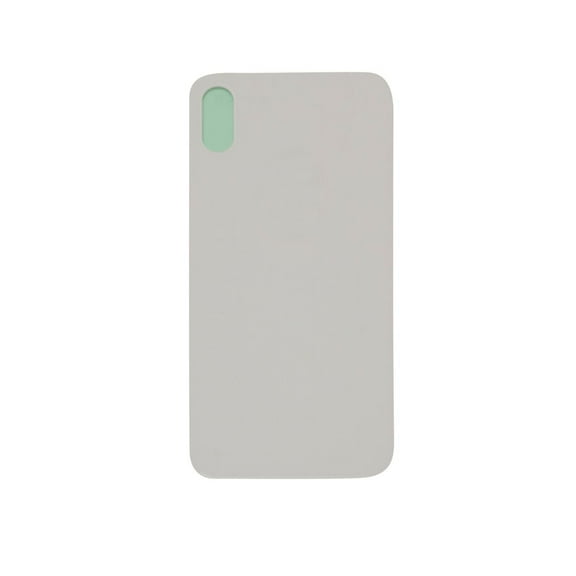 Replacement Back Housing Glass Cover With Larger Camera Hole Opening Compatible With iPhone X (10) - White/Silver