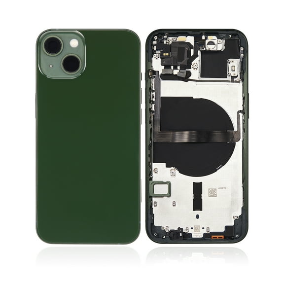 Replacement Back Housing W/ Small Components Pre-Installed Compatible For iPhone 13 (No Logo) (Aftermarket Plus) (International Version) (Green)