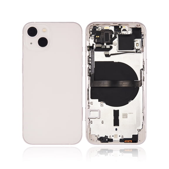 Replacement Back Housing W/ Small Components Pre-Installed Compatible For iPhone 13 (No Logo) (Aftermarket Plus) (International Version) (Pink)