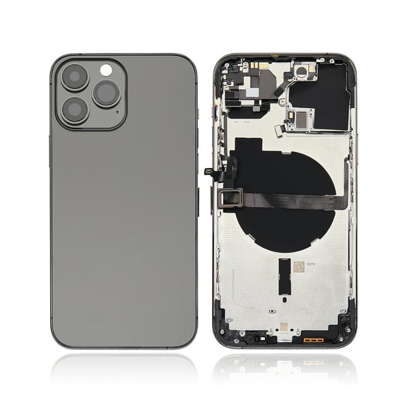Replacement Back Housing W/ Small Components Pre-Installed Compatible For iPhone 13 Pro Max (No Logo) (Aftermarket Plus) (International Version) (Graphite)