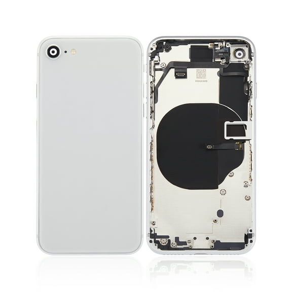 Replacement Back Housing W/ Small Components Pre-Installed Compatible For iPhone 8 (No Logo) (Aftermarket Plus) (Silver)
