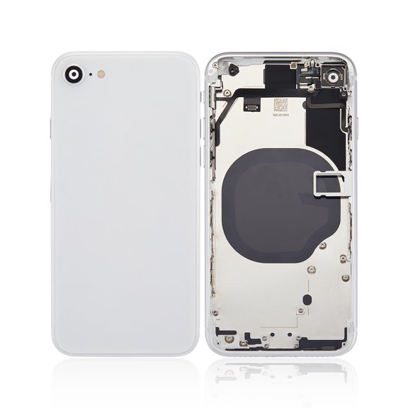 Replacement Back Housing W/ Small Components Pre-Installed Compatible For iPhone SE (2020) (No Logo) (Aftermarket Plus) (White)