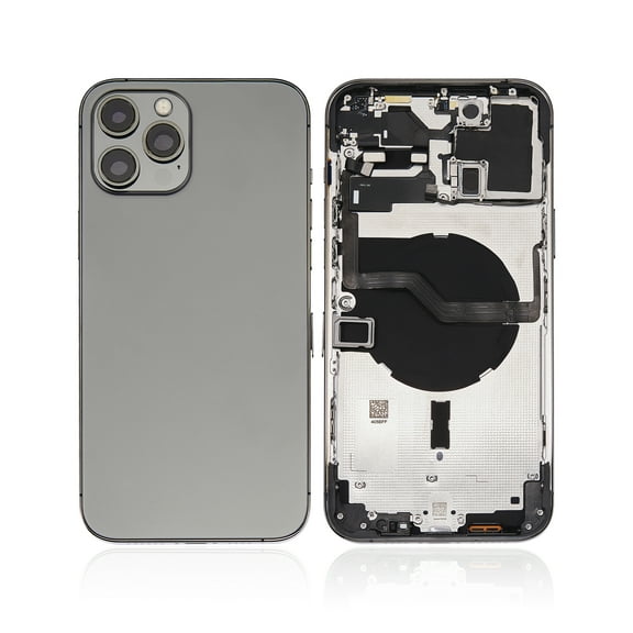 Replacement Back Housing W/ Small Components Pre-Installed Compatible For iPhone 12 Pro Max (No Logo) (Aftermarket Plus) (International Version) (Graphite)