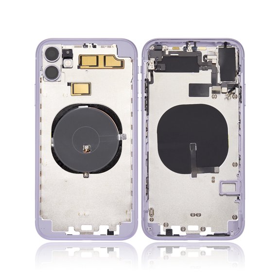 Replacement Back Housing W/ Small Components Pre-Installed (Without Back Cover) Compatible For iPhone 11 (Purple)