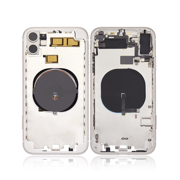 Replacement Back Housing W/ Small Components Pre-Installed (Without Back Cover) Compatible For iPhone 11 (White)